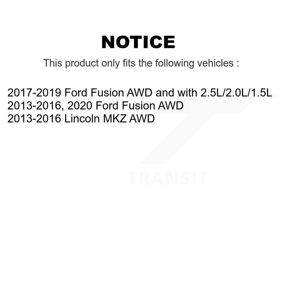 Front Rear Wheel Bearing & Hub Assembly Kit For Ford Fusion Lincoln MKZ K70-101742