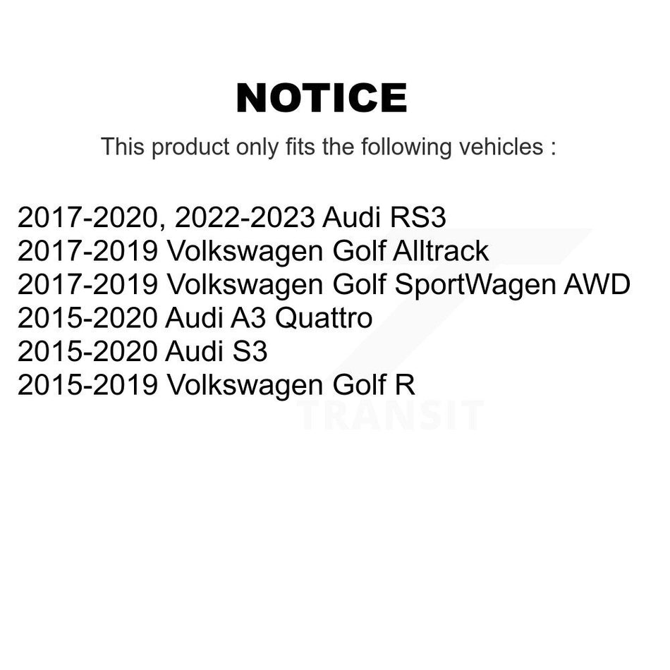 Rear Wheel Bearing Hub Assembly Pair For Volkswagen Golf SportWagen Audi A3 Quattro R S3 K70-101786