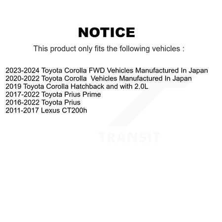 Rear Wheel Bearing And Hub Assembly Pair For Toyota Corolla Prius Prime Lexus CT200h K70-101789
