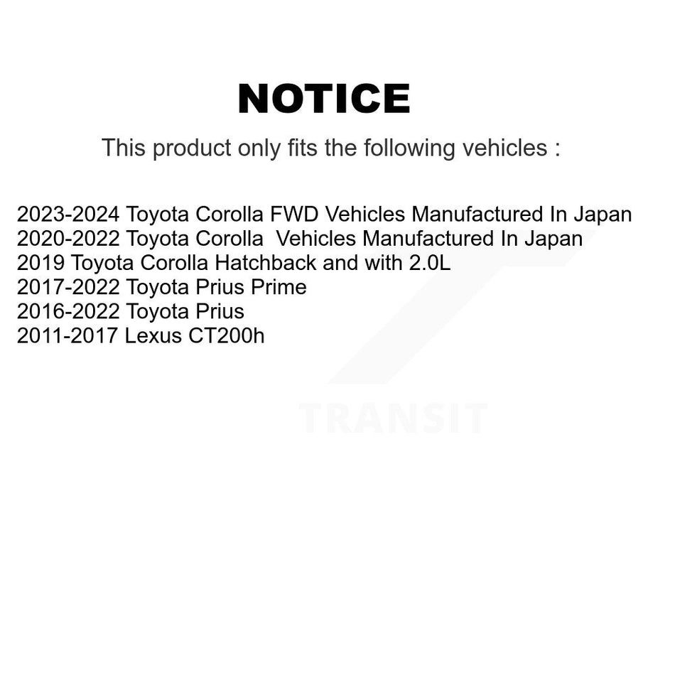 Rear Wheel Bearing And Hub Assembly Pair For Toyota Corolla Prius Prime Lexus CT200h K70-101789