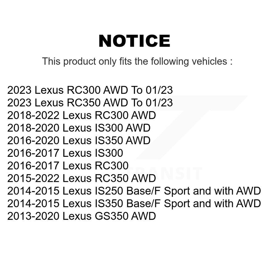 Front Rear Wheel Bearing And Hub Assembly Kit For Lexus GS350 IS250 IS300 IS350 RC350 RC300 K70-101792