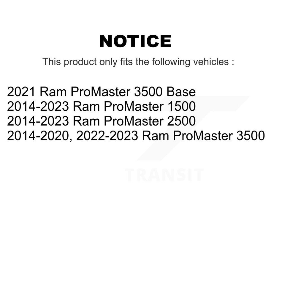 Front Rear Wheel Bearing And Hub Assembly Kit For Ram ProMaster 1500 2500 3500 K70-101800