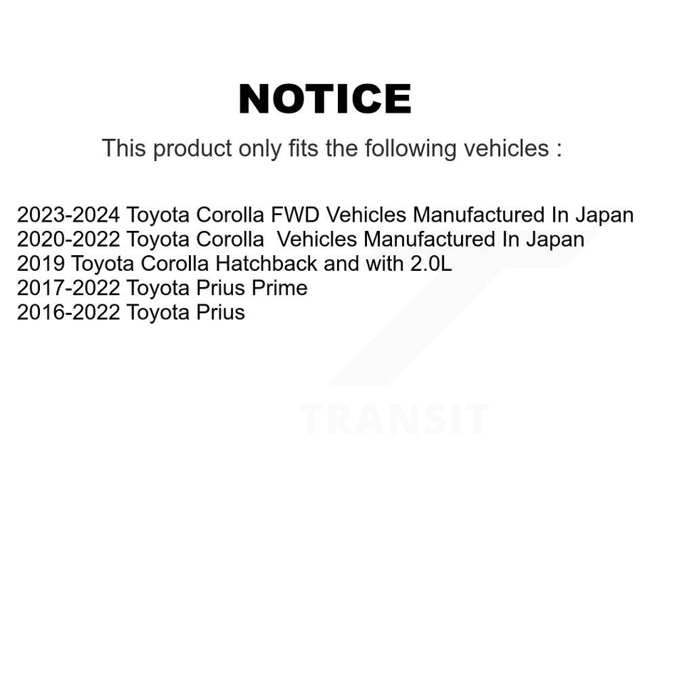 Front Rear Wheel Bearing & Hub Assembly Kit For Toyota Corolla Prius Prime K70-101822