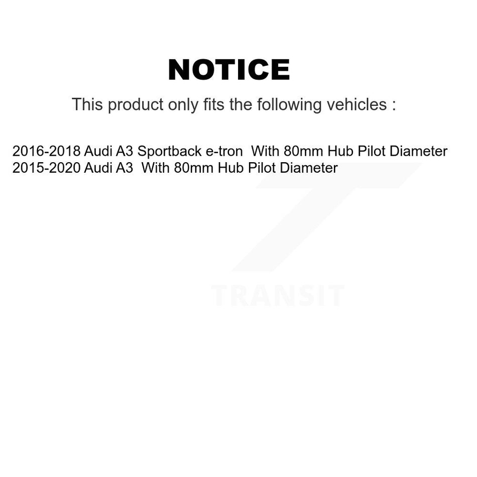 Front Rear Wheel Bearing & Hub Assembly Kit For Audi A3 Sportback e-tron K70-101823