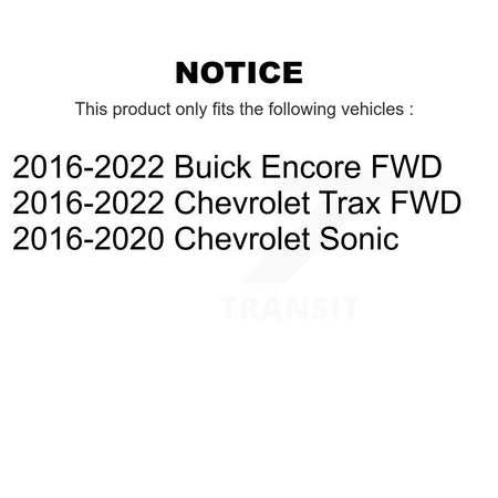 Front Rear Wheel Bearing And Hub Assembly Kit For Buick Encore Chevrolet Trax Sonic K70-101904
