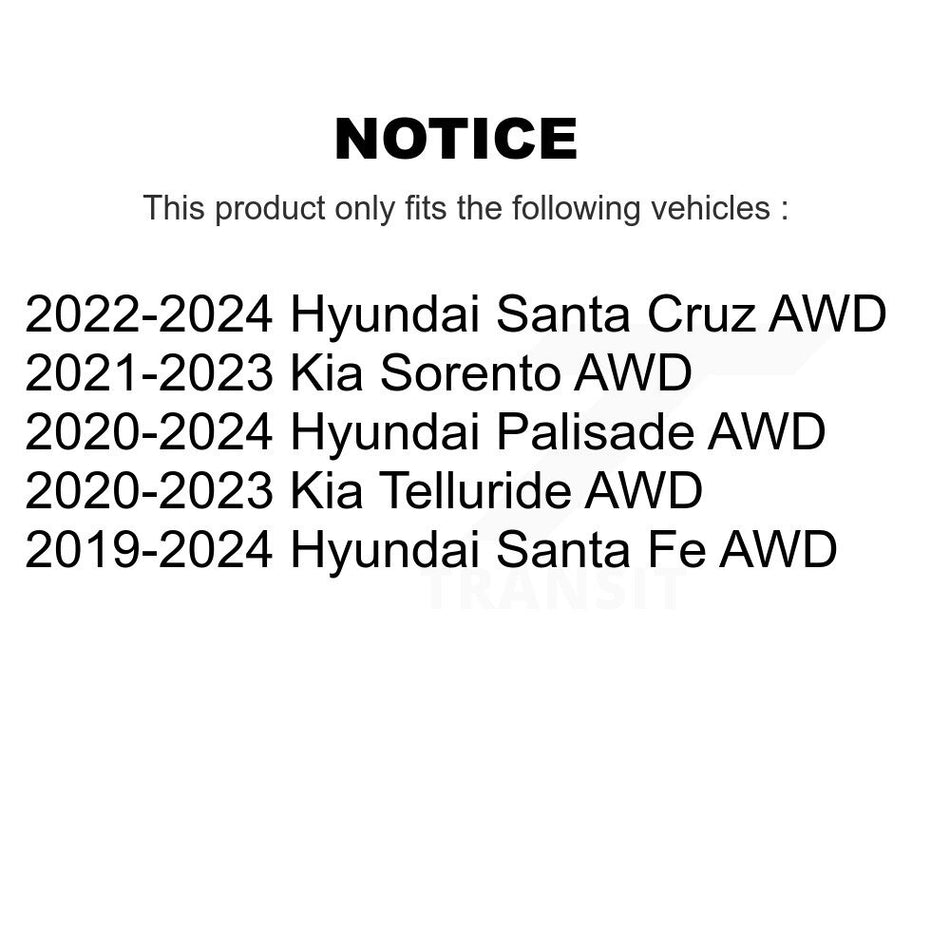 Front Rear Wheel Bearing Hub Assembly Kit For Hyundai Santa Fe Kia Palisade Sorento Cruz K70-101936