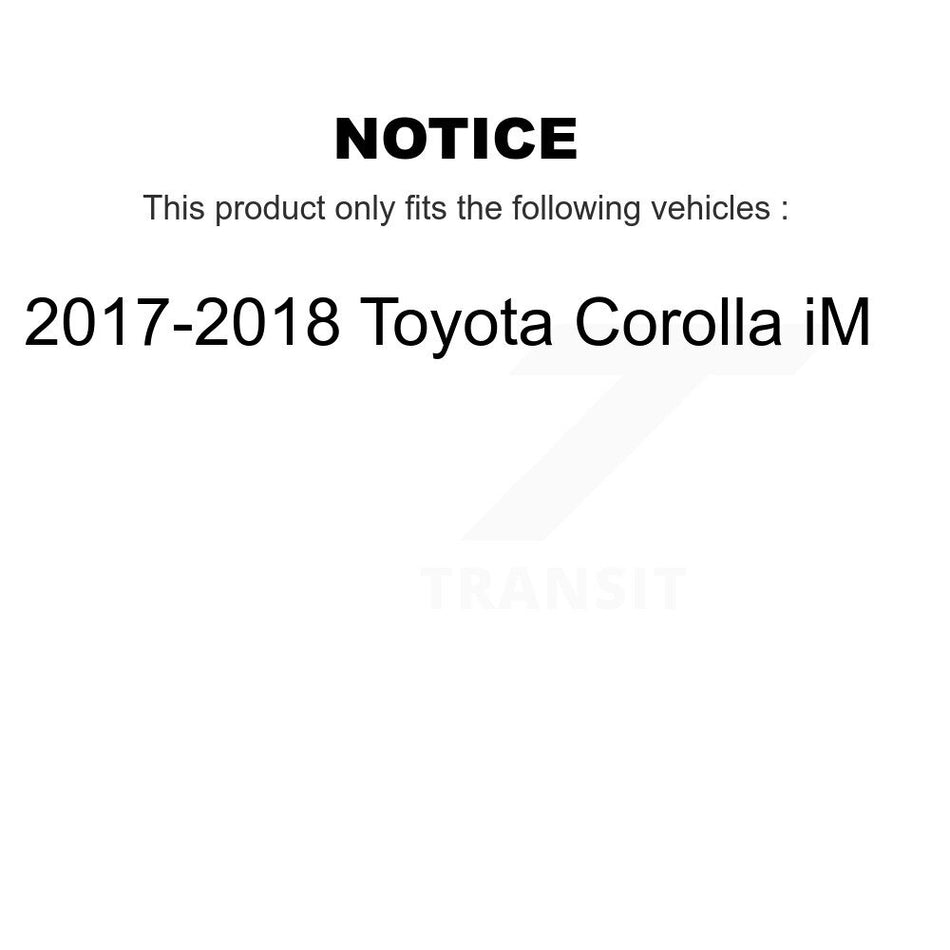 Front Rear Wheel Bearing And Hub Assembly Kit For 2017-2018 Toyota Corolla iM K70-102009
