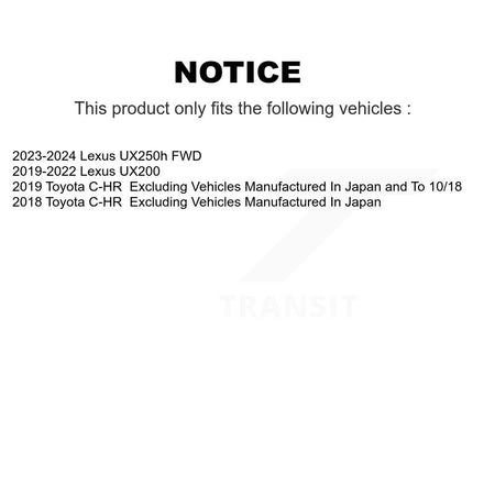 Front Rear Wheel Bearing & Hub Assembly Kit For Toyota C-HR Lexus UX250h UX200 K70-102028