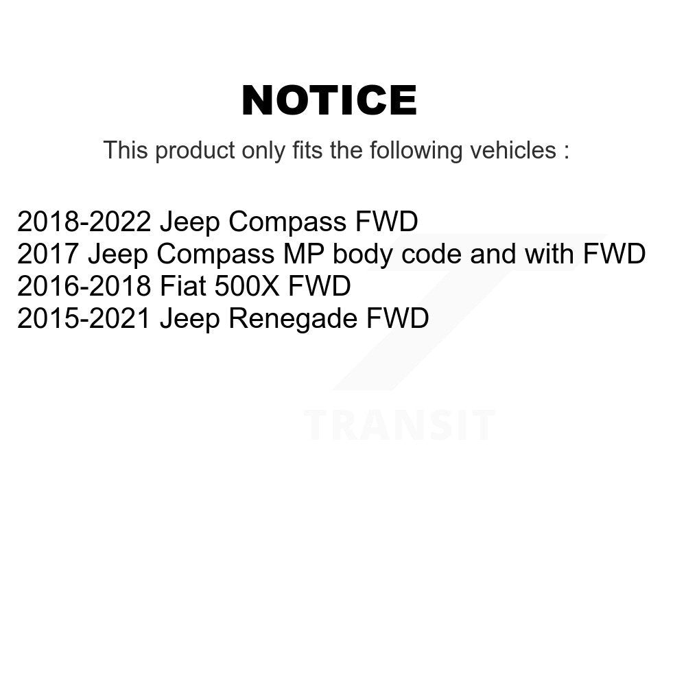 Front Rear Wheel Bearing & Hub Assembly Kit For Jeep Compass Renegade Fiat 500X K70-102037