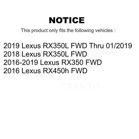 Front Rear Wheel Bearing & Hub Assembly Kit For Lexus RX350 RX350L RX450h FWD K70-102044