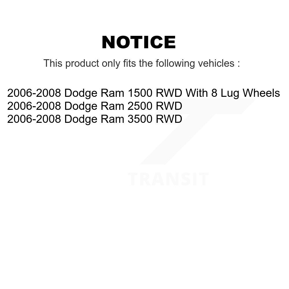 Front Wheel Bearing And Hub Assembly Pair For 2006-2008 Dodge Ram 1500 3500 2500 RWD K70-102080