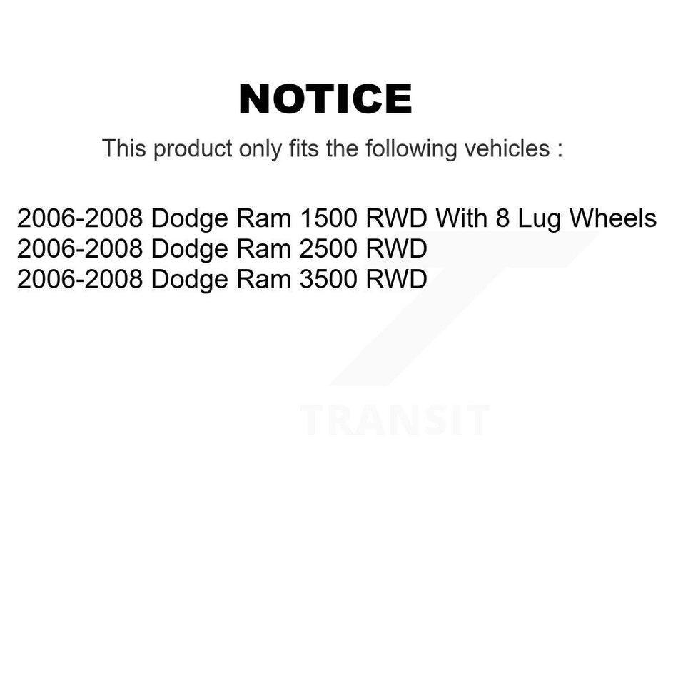 Front Wheel Bearing And Hub Assembly Pair For 2006-2008 Dodge Ram 1500 3500 2500 RWD K70-102080
