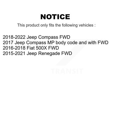 Rear Wheel Bearing And Hub Assembly Pair For Jeep Compass Renegade Fiat 500X K70-102113