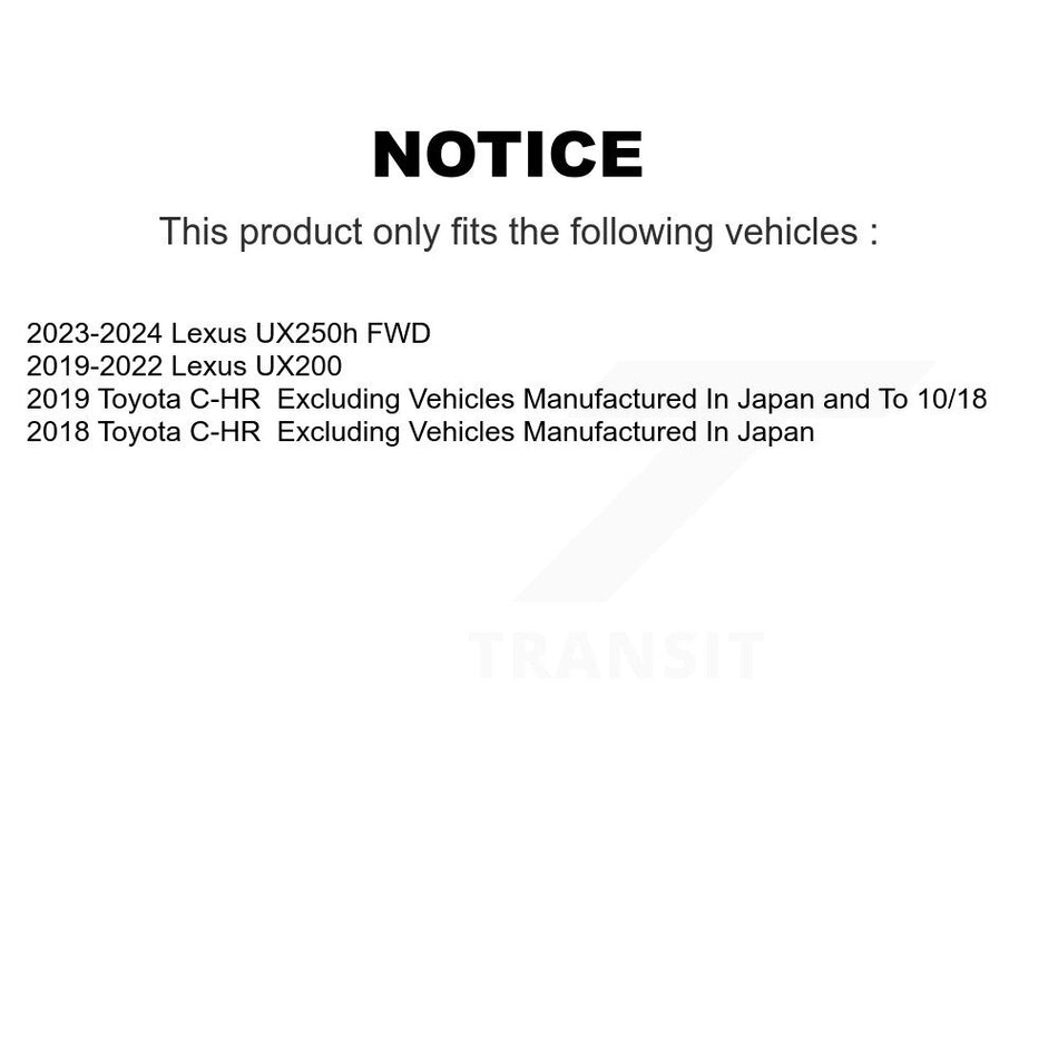 Rear Wheel Bearing And Hub Assembly Pair For Toyota C-HR Lexus UX250h UX200 K70-102120