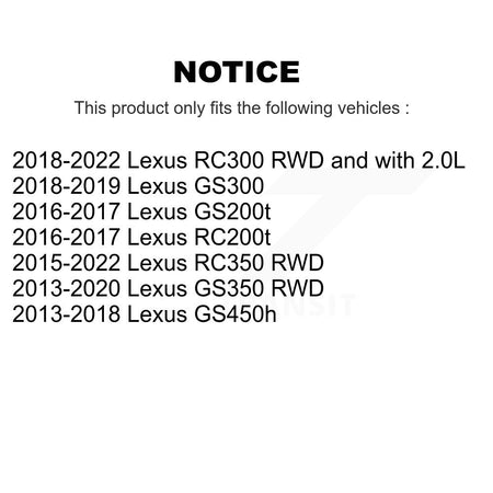 Front Rear Wheel Bearing Hub Assembly Kit For Lexus GS350 RC350 RC300 GS450h GS300 RC200t K70-102162