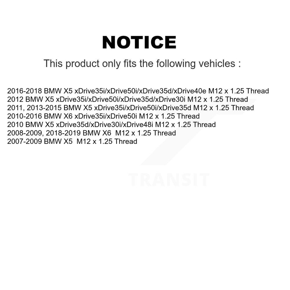 Front Wheel Bearing And Hub Assembly Pair For BMW X5 X6 M12 x 1.25 Thread K70-102186