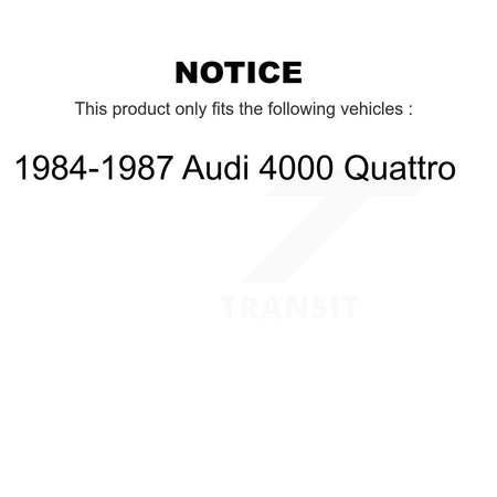 Front Rear Wheel Bearing Kit For 1984-1987 Audi 4000 Quattro K70-102210