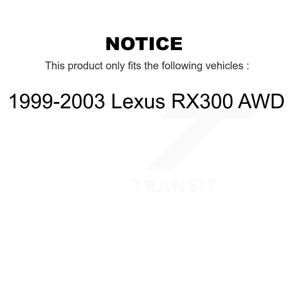 Front Rear Wheel Bearing Kit For 1999-2003 Lexus RX300 AWD K70-102213