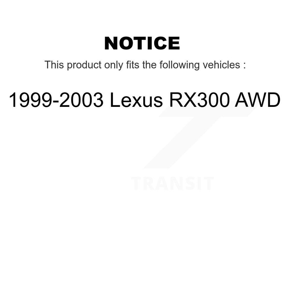 Front Rear Wheel Bearing Kit For 1999-2003 Lexus RX300 AWD K70-102213