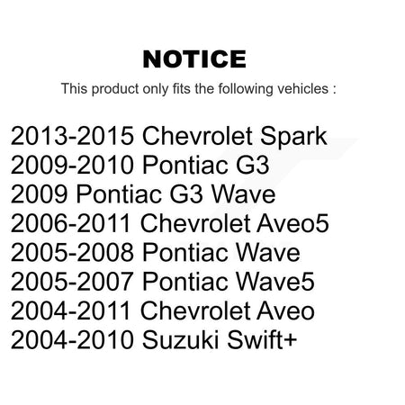 Front Rear Wheel Bearing Kit For Chevrolet Aveo Pontiac Aveo5 Wave Spark G3 Suzuki Swift+ K70-102214