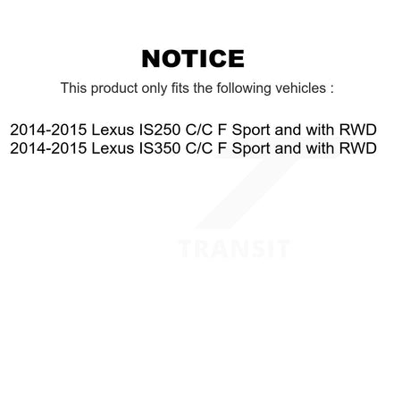 Front Rear Wheel Bearing & Hub Assembly Kit For Lexus IS250 IS350 C/C F Sport with RWD K70-102226