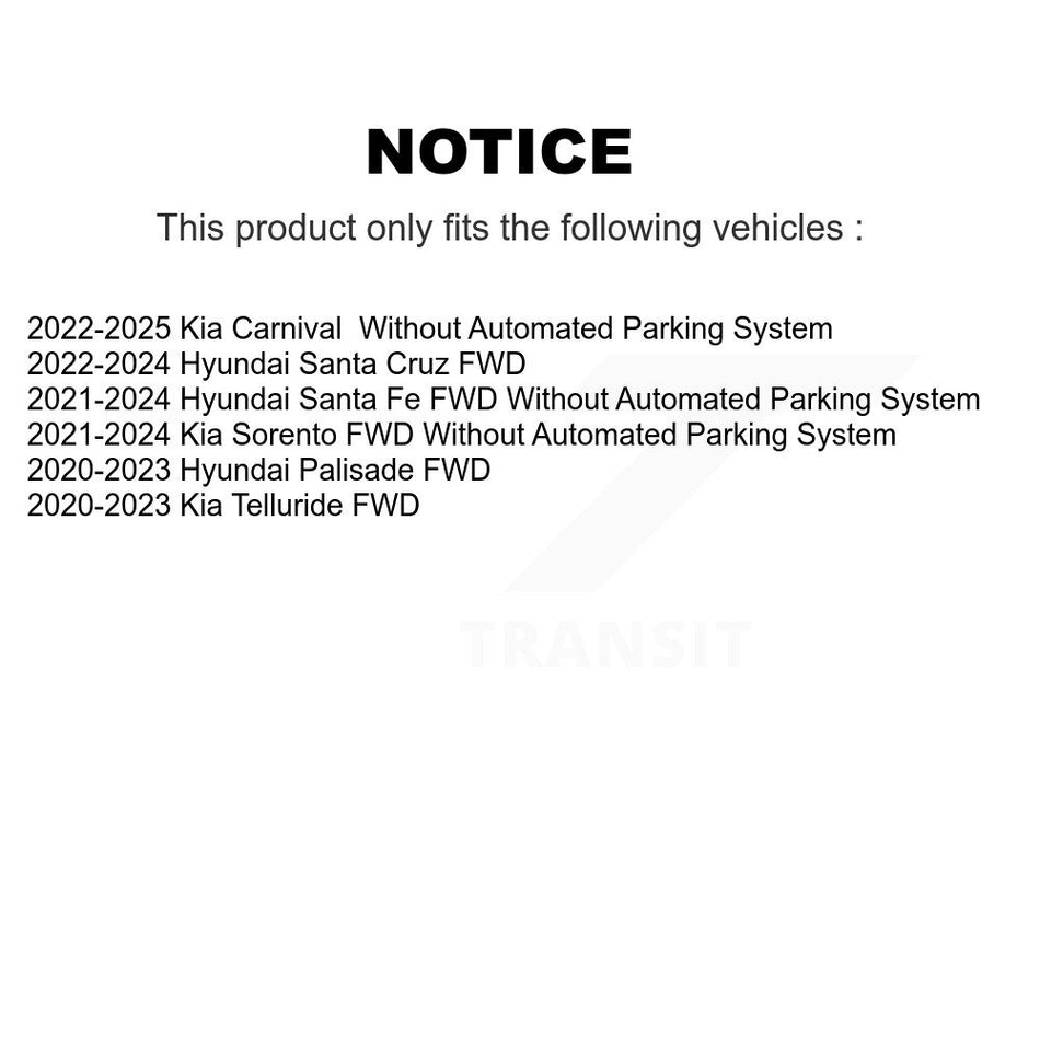 Front Rear Wheel Bearing Hub Assembly Kit For Hyundai Santa Fe Kia Palisade Sorento Cruz K70-102238