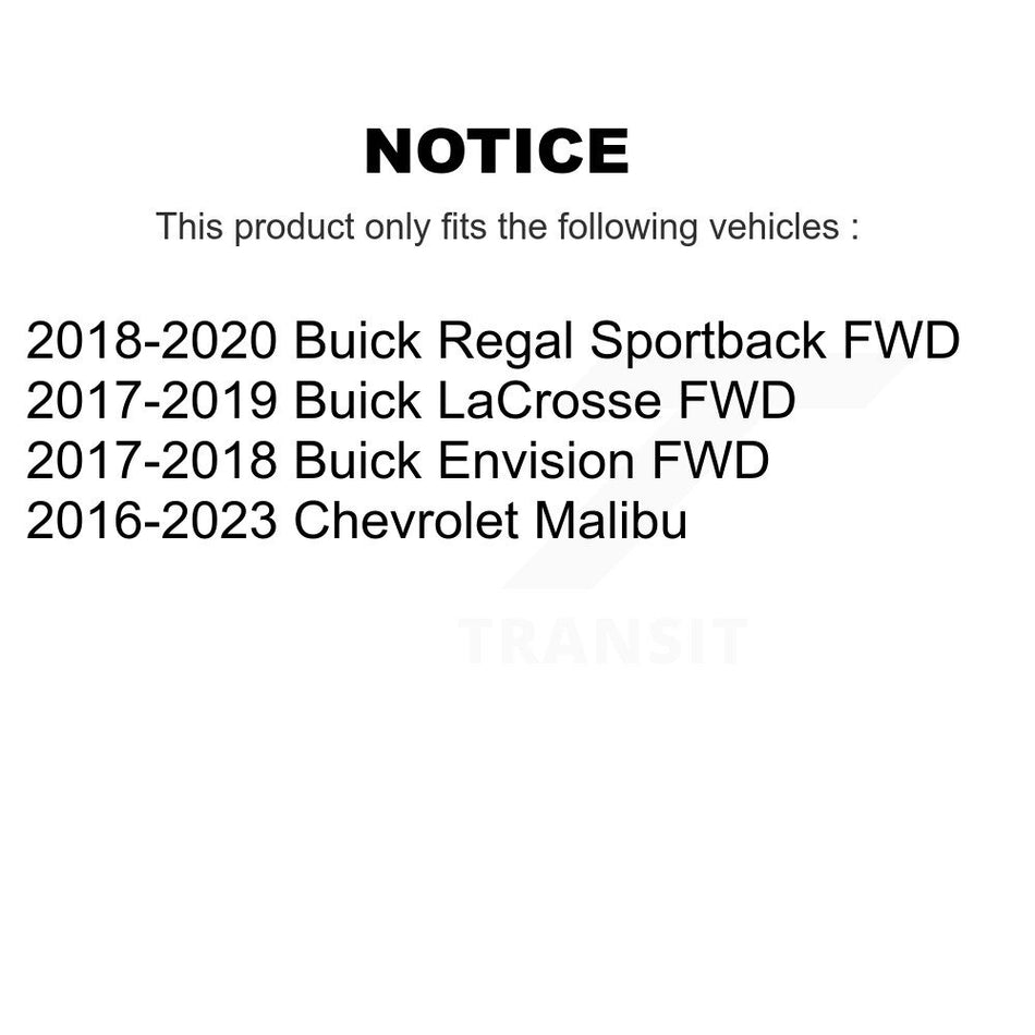 Front Rear Wheel Bearing & Hub Assembly Kit For Chevrolet Malibu Buick Envision LaCrosse K70-102243