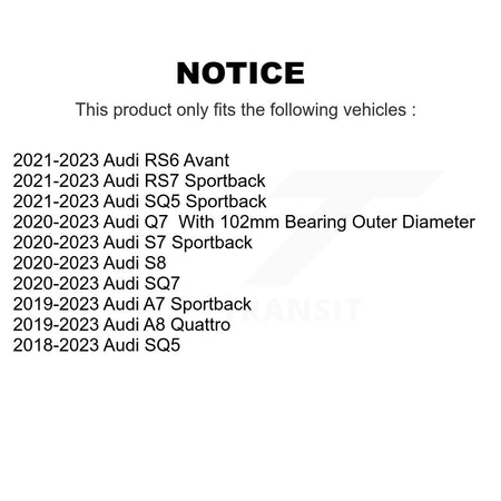 Rear Wheel Bearing Assembly Pair For Audi Q7 SQ5 Sportback A7 RS6 Avant SQ7 A8 Quattro S8 K70-102257