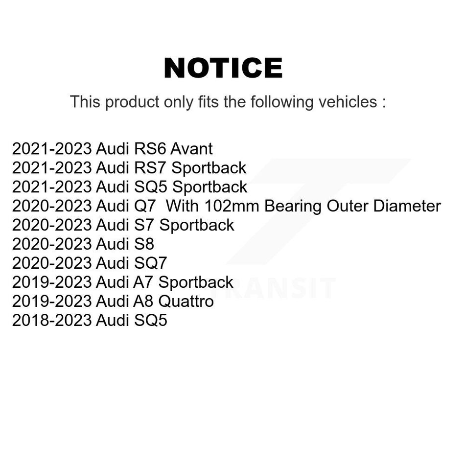 Rear Wheel Bearing Assembly Pair For Audi Q7 SQ5 Sportback A7 RS6 Avant SQ7 A8 Quattro S8 K70-102257