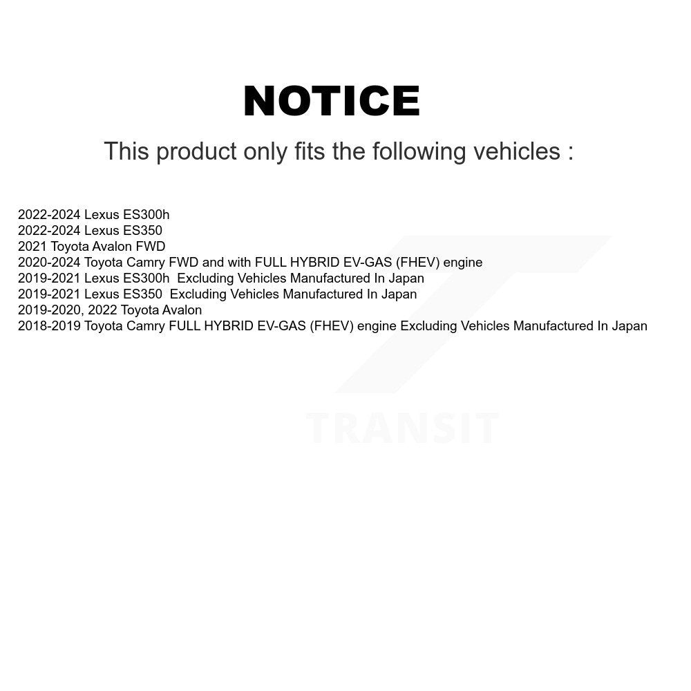 Front Rear Wheel Bearing & Hub Assembly Kit For Toyota Camry Lexus ES350 ES300h Avalon K70-102292