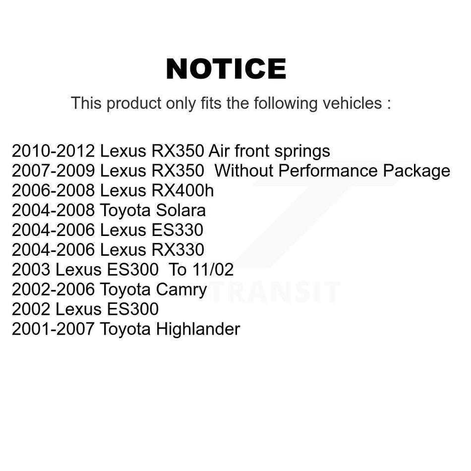 Front Suspension Control Arm And Ball Joint Assembly Link Kit For Toyota Camry Lexus Highlander RX350 RX330 Solara ES330 ES300 RX400h K72-100032