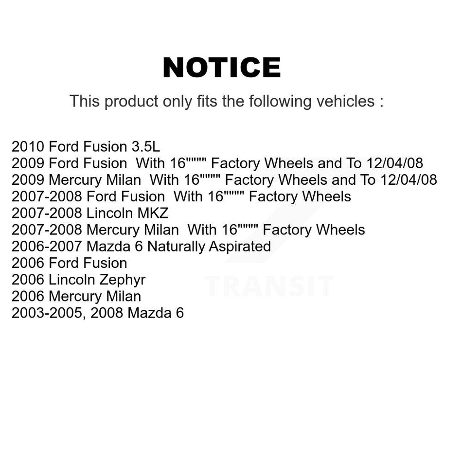 Front Suspension Control Arm And Ball Joint Assembly Link Kit For Ford Fusion Mazda 6 Mercury Milan Lincoln MKZ Zephyr K72-100107