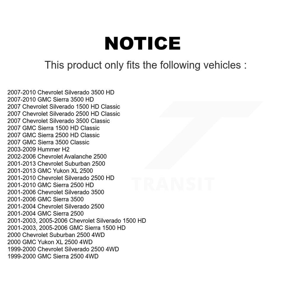 Front Suspension Control Arm And Ball Joint Assembly Link Kit For Chevrolet Silverado 2500 HD GMC Sierra 3500 Hummer H2 Classic 1500 Suburban Yukon XL Avalanche K72-100110