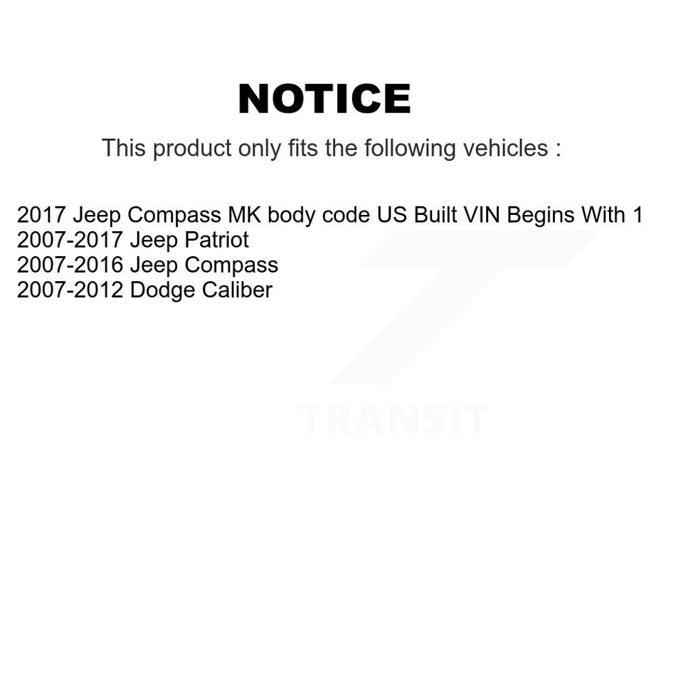 Front Suspension Arm Ball Joint Tie Rod End Link Kit (8Pc) For Jeep Patriot Compass Dodge K72-100119