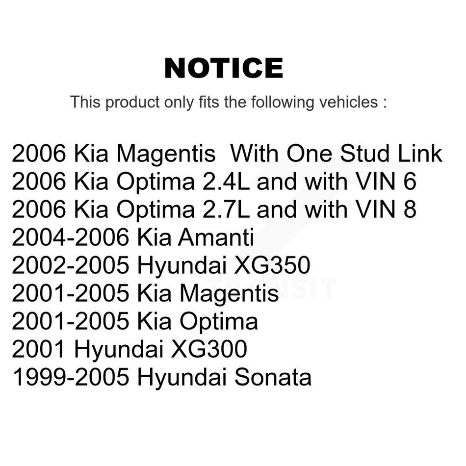 Front Suspension Link Pair For Hyundai Sonata Kia Optima XG350 Amanti XG300 Magentis K72-100279