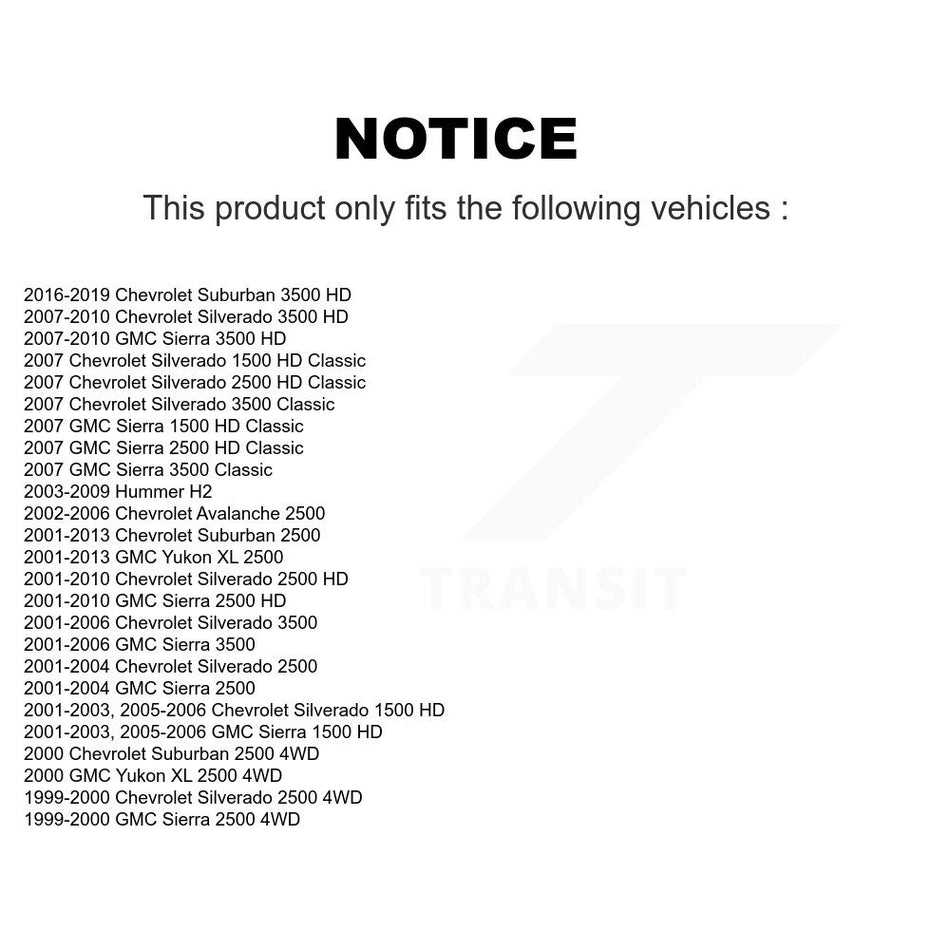 Front Suspension Control Arm And Ball Joint Assemblies Pair For Chevrolet Silverado 2500 HD GMC Sierra 3500 Hummer H2 Classic 1500 Suburban Yukon XL Avalanche K72-100587