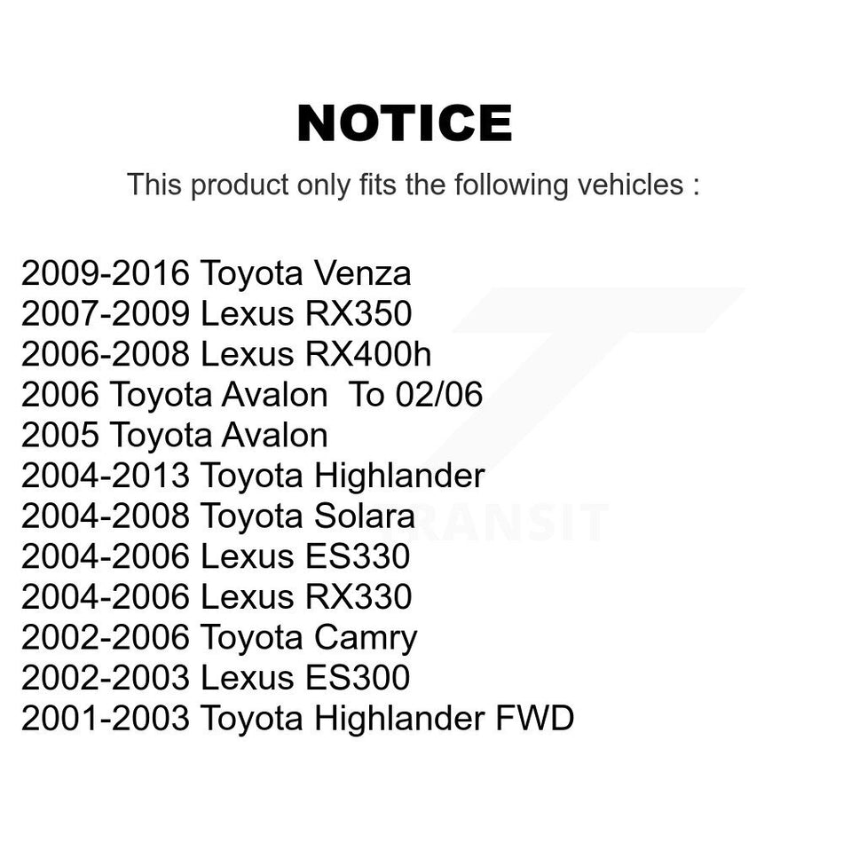 Front Rear Suspension Link Kit For Toyota Camry Highlander Lexus Venza RX350 RX330 Solara ES330 Avalon ES300 RX400h K72-100839