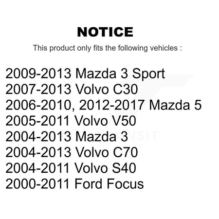 Rear Trailing Arm Bushing Pair For Mazda 3 Ford Focus 5 Volvo S40 C30 V50 C70 Sport K72-100875