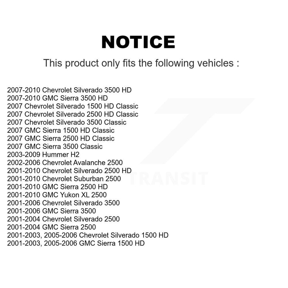 Front Suspension Ball Joint And Tie Rod End Kit For Chevrolet Silverado 2500 HD GMC Sierra 3500 Hummer H2 Classic 1500 Suburban Yukon XL Avalanche K72-100948