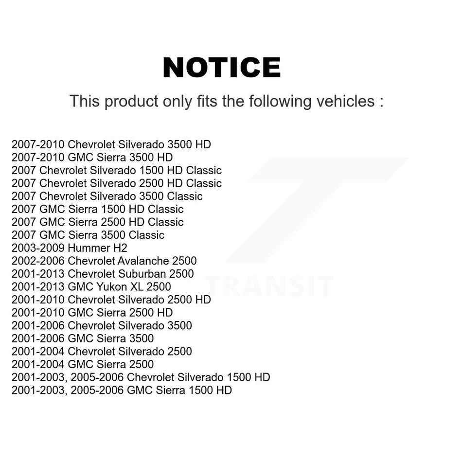 Front Suspension Ball Joint And Tie Rod End Kit For Chevrolet Silverado 2500 HD GMC Sierra 3500 Hummer H2 Classic 1500 Suburban Yukon XL Avalanche K72-100948