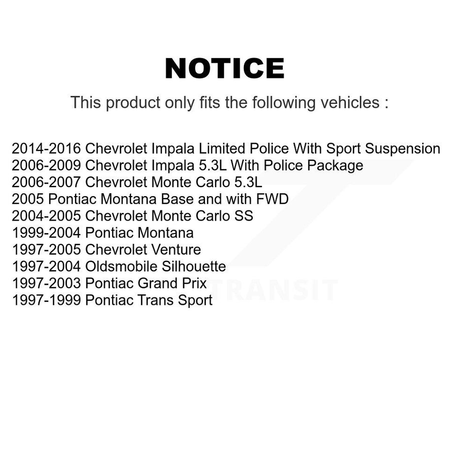 Front Suspension Control Arm And Tie Rod End Kit For Chevrolet Impala Pontiac Grand Prix Venture Limited Montana Monte Carlo Oldsmobile Silhouette Trans Sport K72-101056