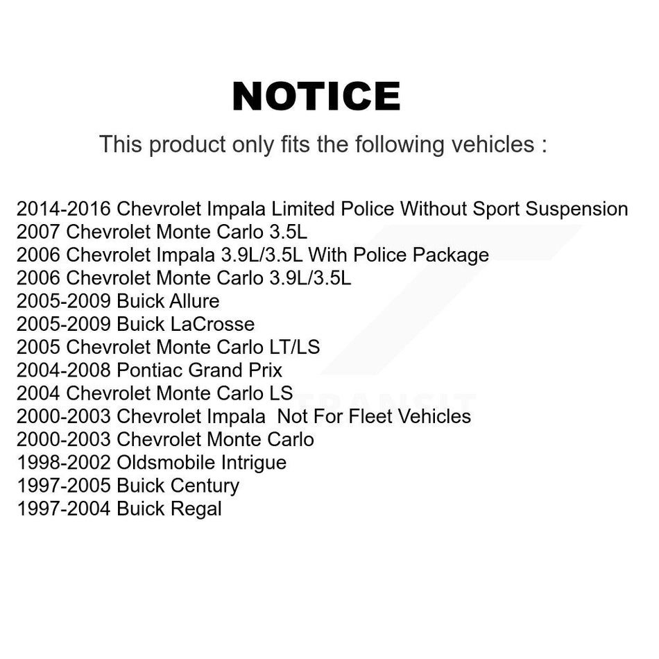 Front Suspension Control Arm And Tie Rod End Kit For Chevrolet Impala Buick Century Pontiac Grand Prix LaCrosse Monte Carlo Limited Regal Oldsmobile Intrigue Allure K72-101058