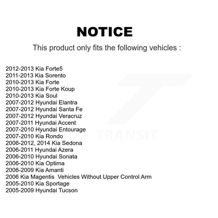 Front Lower Forward Arm Bushing Pair For Hyundai Kia Elantra Santa Fe Accent Soul K72-101113