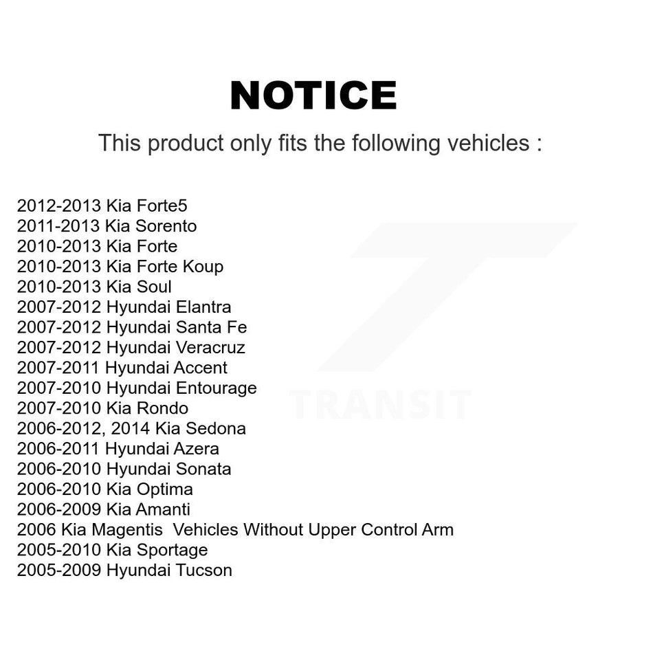 Front Lower Forward Arm Bushing Pair For Hyundai Kia Elantra Santa Fe Accent Soul K72-101113