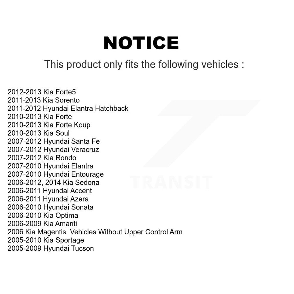 Front Lower Forward Arm Bushing Pair For Hyundai Kia Elantra Santa Fe Accent Soul K72-101113