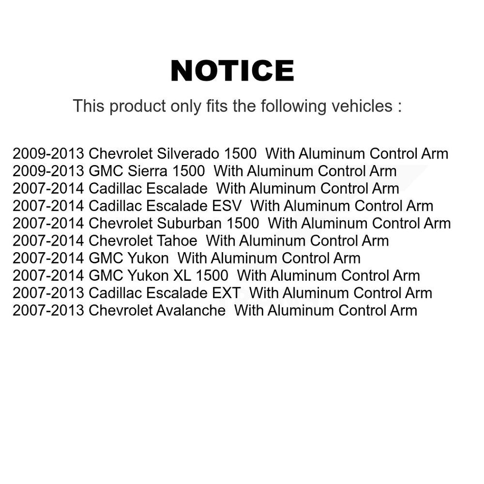 Front Suspension Control Arms And Lower Ball Joints Kit For Chevrolet Silverado 1500 GMC Tahoe Sierra Suburban Yukon Cadillac XL Avalanche Escalade ESV EXT K72-101165