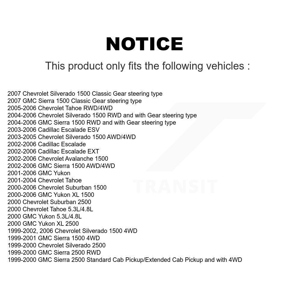 Front Outer Tie Rod End Pair For Chevrolet GMC Silverado 1500 Sierra Avalanche Yukon XL K72-101330