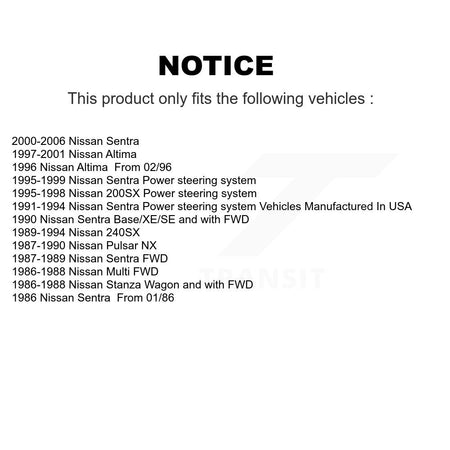 Front Outer Tie Rod End Pair For Nissan Sentra 240SX Altima Pulsar NX 200SX Stanza Multi K72-101356