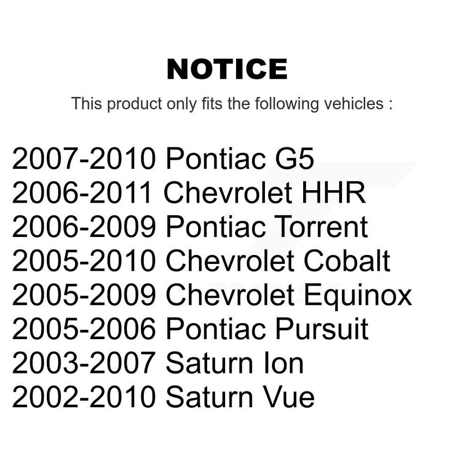 Front Outer Tie Rod End Pair For Chevrolet Cobalt Pontiac Saturn G5 Equinox Torrent Ion K72-101365