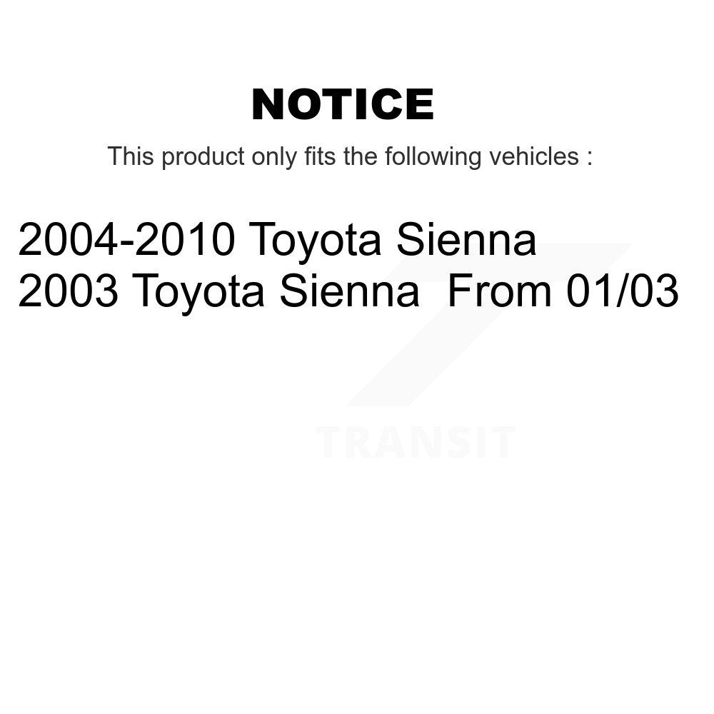 Front Inner Steering Tie Rod End Pair For Toyota Sienna K72-101384
